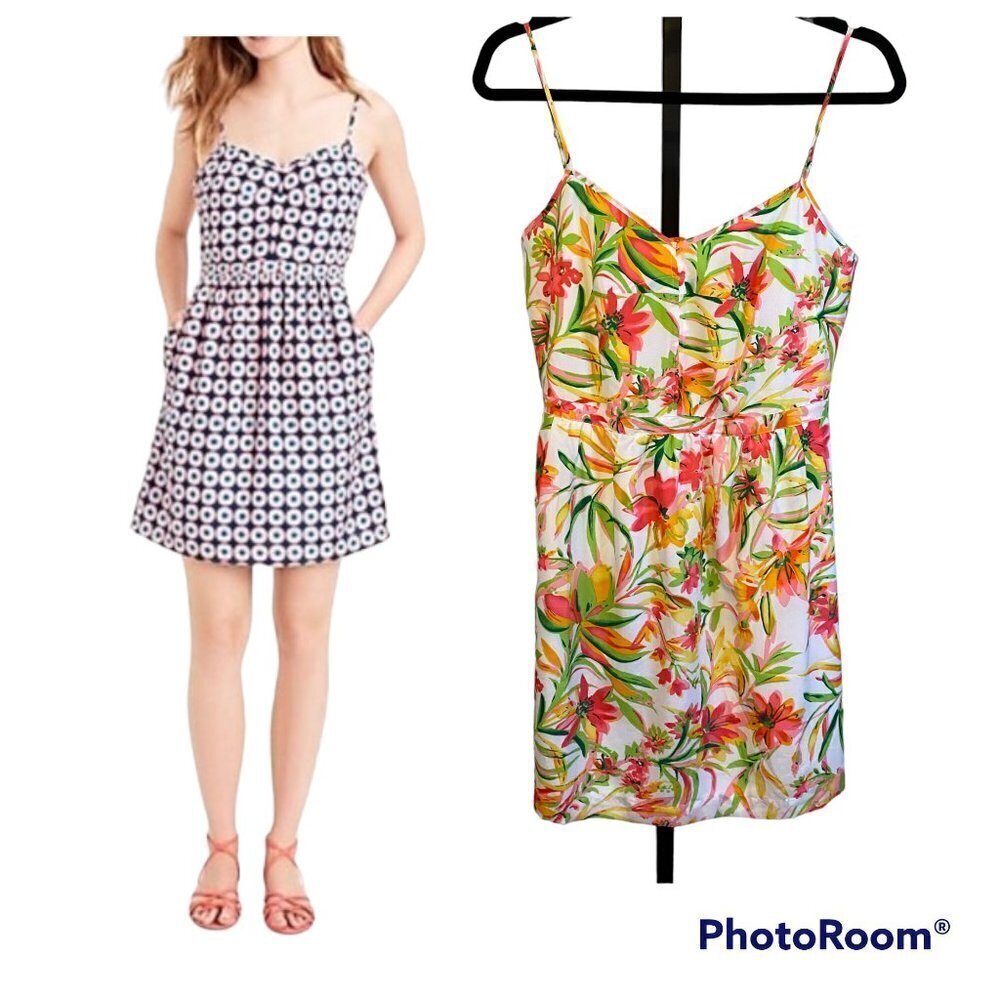 J. Crew Seaside Tropical Floral Cami Mini Dress